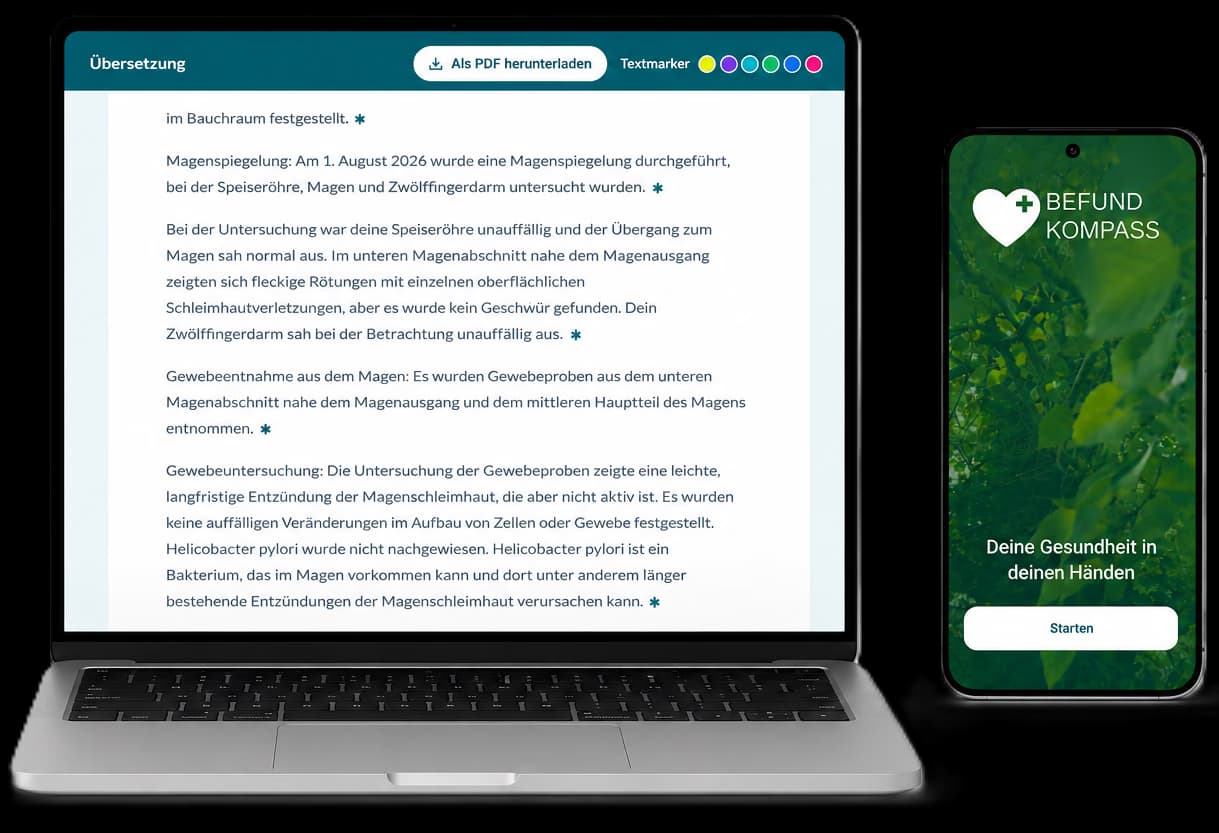 Befundkompass App und Web Mockup